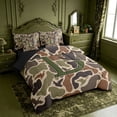 thumbnail image 2 of meiyoeat Duck Pattern Monogrammed D 7 Pieces Full Size Bedding Sets For Boys,Camouflage Hunting Initial Print Full Size Bed in a Bag,Black Reversible, 2 of 7
