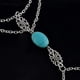 thumbnail image 4 of Pulsera con anillo de dedo turquesa, brazalete con arnés de flores de plata delicada, pulsera de uso diario, regalo de joyería para mujeres y niñas ER, 4 of 5