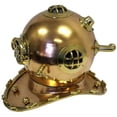 thumbnail image 3 of Full Sized US Navy Antique Finish Brass and Copper Diver Helmet Replica, 3 of 4