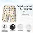 thumbnail image 3 of Yiaed Sushi and Rolls Print Mens Swim Trunks Bathing Suit Compression Liner Beach Swim Shorts Swimwear Quick Dry Zipper Pocket No-Chafing Board Short-Large, 3 of 6
