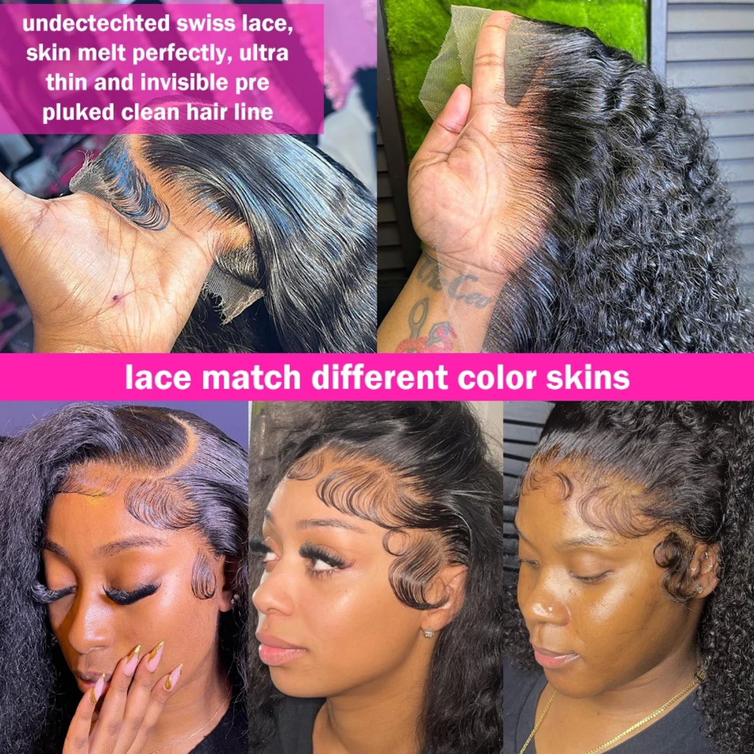 13x6 Deep Wave Lace front Wigs Human Hair Pre Plucked Deep Curly Human Hair Wigs for Women Glueless Deep Wave Frontal Wig Curly Lace Front Wig with Baby Hair 36Inch