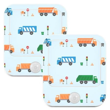 

Garbage and Mixer Truck LED Motion Sensor Night Light Plug into Wall 2 Pack Auto Dusk to Dawn Adjustable