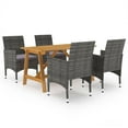 thumbnail image 1 of vidaXL 5 Piece Garden Dining Set Grey, 1 of 5