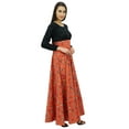 thumbnail image 5 of Bimba Women's Full-Sleeve Floral Round Neck Long Dress Boho Gothic Maxi, 5 of 6