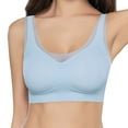 thumbnail image 3 of Ahuyic Womens Bra,Summer Plus Size Bra,Womens Thin Summer Comfortable Back Without Or Steel Rings Bra Ice Silk Plus Size Fixed Cup Lingerie For Womens,Blue,XL, 3 of 5
