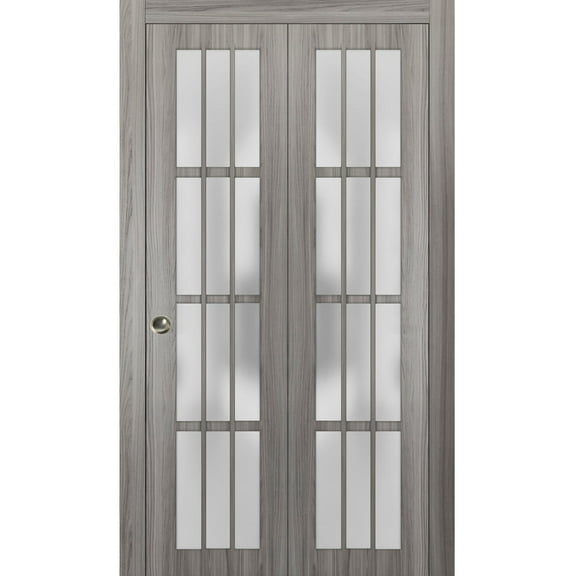 Sliding Closet Bi-fold Doors | Felicia 3312 Ginger Ash with Frosted Glass