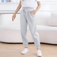 thumbnail image 3 of Boys Girls Cotton Jogger Pants Soft Warm Elastic Waisted Sweatpant Joggers with Plush Lining Fall Winter Trousers (14 Years, White 01), 3 of 4
