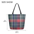 thumbnail image 5 of FORMRS Womens Canvas Tote Bag with Zipper Inner Pocket Shoulder Handbag, Warm Tartan Mosaic, 5 of 7