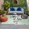 thumbnail image 2 of Green Floral Outdoor Rug for Patio/Deck/Porch, Non-Slip Large Area Rug 4 x 6 Ft, Country Rustic Ombre Painting Art Watercolor Indoor Outdoor Rugs Washable Area Rugs, Camping Rug Carpet Runner, 2 of 8