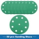 thumbnail image 3 of Discos de lijado únicos de 5 pulgadas, 9 agujeros, grano 180, papel de lija redondo con gancho y lazo, óxido de aluminio verde, 50 piezas, 3 of 6