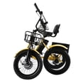 thumbnail image 4 of Electric Tricycle for Adults, 18-inch Fat Tire Electric Trike, 3 Wheel Folding Electric Tricycle, 22MPH 27Miles Long Range 7 Speed Ebike, Yellow, 4 of 16