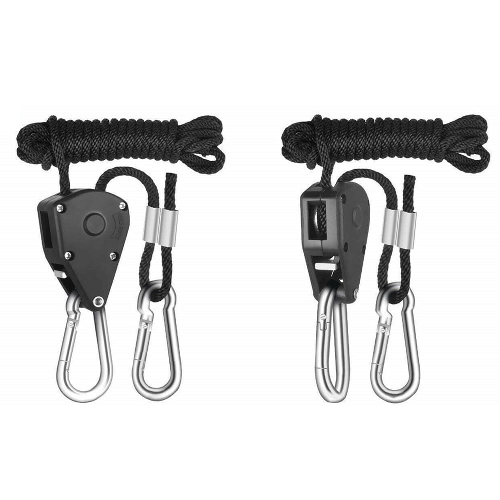 6 PCS Pair of 1/8" Adjustable Rope Ratchet Clip Hanger  Metal Internal Gears 8ft 