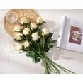 thumbnail image 2 of 10pcs Artificial Silk Roses Fake Flowers Bouquet Long Stems for Wedding Home Party Decoration(Yellow), 2 of 5