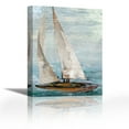 thumbnail image 1 of Quiet Boats III - Contemporary Fine Art Giclee on Canvas Gallery Wrap - wall décor - Art painting - 27 x 36 Inch - Ready to Hang, 1 of 2