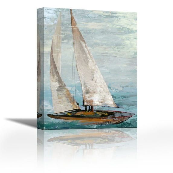 Quiet Boats III - Contemporary Fine Art Giclee on Canvas Gallery Wrap - wall décor - Art painting - 27 x 36 Inch - Ready to Hang