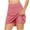 Pink, variant on Short Leggings for Women With Pockets Under $10 Fashion Solid Color Fake Two Piece Yoga Pants 3/4 Shorts