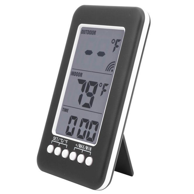 Termómetro Pantalla De 4 Pulgadas Digital Multifunción Grados Celsius / ℉ Pantalla Termómetro Reloj Inalámbrico Para Oficina En Casa ANGGREK Hardware