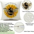 thumbnail image 4 of Outdoor Waterproof Throw Pillow Covers Bee for Women Cushions Pillows Case 18x18 Inch Set of 4 Patio Furniture Pillows Decorative for Home Garden Sofa Couch, 4 of 6