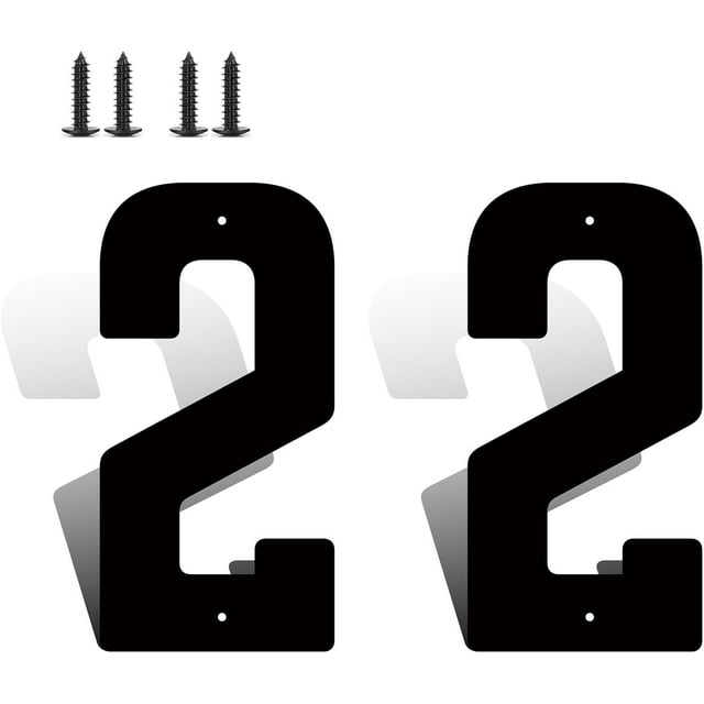 5 Inch Modern Metal House Numbers, Metal Address Numbers and Letters, Black Door Mailbox Number, House Address Letter and Number for Office Home Farm Outside (Double 2)