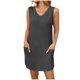 thumbnail image 2 of mfyjkho Vestidos midi para mujer, Vestido de mujer con cuello en V, sin mangas y bolsillos de color liso, talla grande, a la moda Vestidos de otoño m, 2 of 5