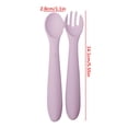 thumbnail image 3 of MMJ Silicone Baby Fork and Spoon Set Soft Colorful Toddler Utensils for Self Feeding Weaning, 3 of 8