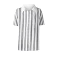 thumbnail image 4 of Button Down Shirt for Women Classic Sailor Stripe Pattern Collared Neck Short Sleeve Professional Business Casual Slim Fit Office Workwear Blouse, 4 of 6