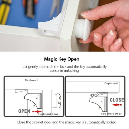 10pcs Set Child Safety Locks 4 Locks 1 Key Proofing Magnetic