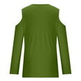 thumbnail image 5 of AXXD Basic Going Out Tops for Women Summer 2024 Trendy Casual Solid Off Shoulder Pullover Long Sleeve Top Long Sleeve V-Neck Top/Shirt, 5 of 5