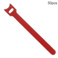 thumbnail image 1 of 50 Pcs Attaches de Câble Réutilisables Ajustables Organisateurs de Câble Cordon de Téléphone Fils d'Écouteurs Sangles en Nylon Dropshipping 50 Pcs Rouge, 1 of 6