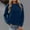 Blue, variant on Women Casual Oversized Long Sleeve, Oversized Comfy Cord Knit Tops, Crewneck Sweatshirts Pullover