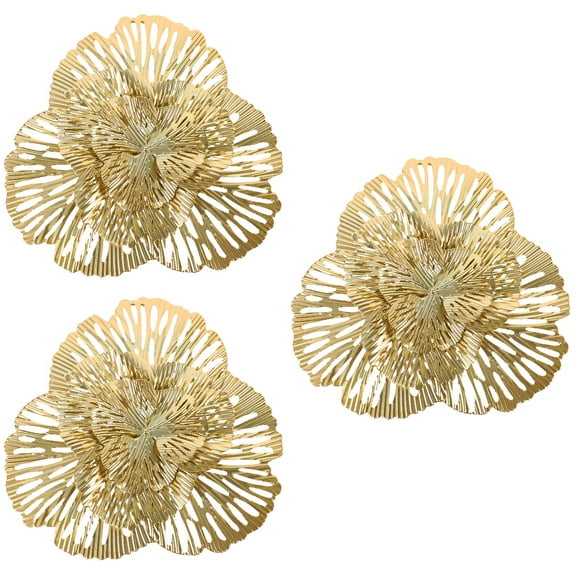 Hemoton 3pcs Metal Flower Wall Decor Living Room Wall Art Decor Creative Wall Art Home Wall Decor