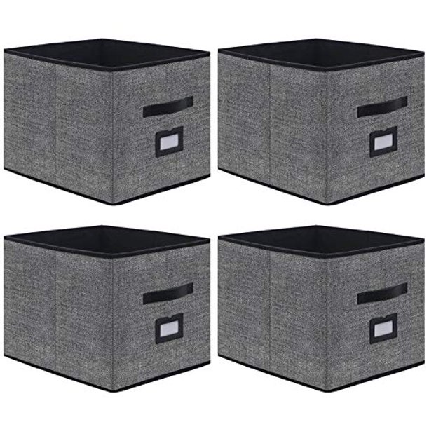 Onlyeasy Foldable Cloth Storage Cubes with Label Holders Fabric