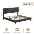 thumbnail image 3 of California King Bed Frames with Headboard, Upholstered Platform Bed with Wood Slats 900 lbs Support , Noise Free, No Box Spring Needed, Easy Assembly, Gray, 3 of 8