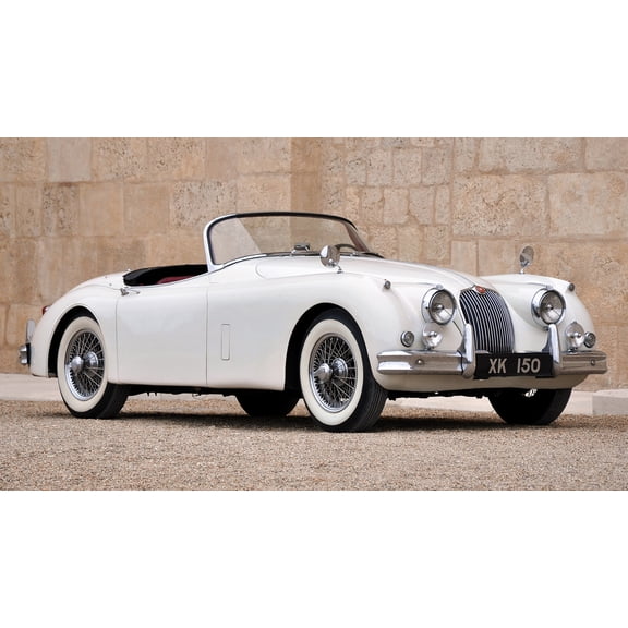 1958 Jaguar XK150 Open Two Seater Car - 12x18 Inch Laminated Poster - Stunning Detail and Bold Colors