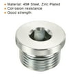 thumbnail image 4 of Tapa de ajuste de tubo de cabeza hexagonal interna Uxcell, tapón de socket de acero de rosca masculina para terminar el extremo del tubo M27*2 1, 4 of 5