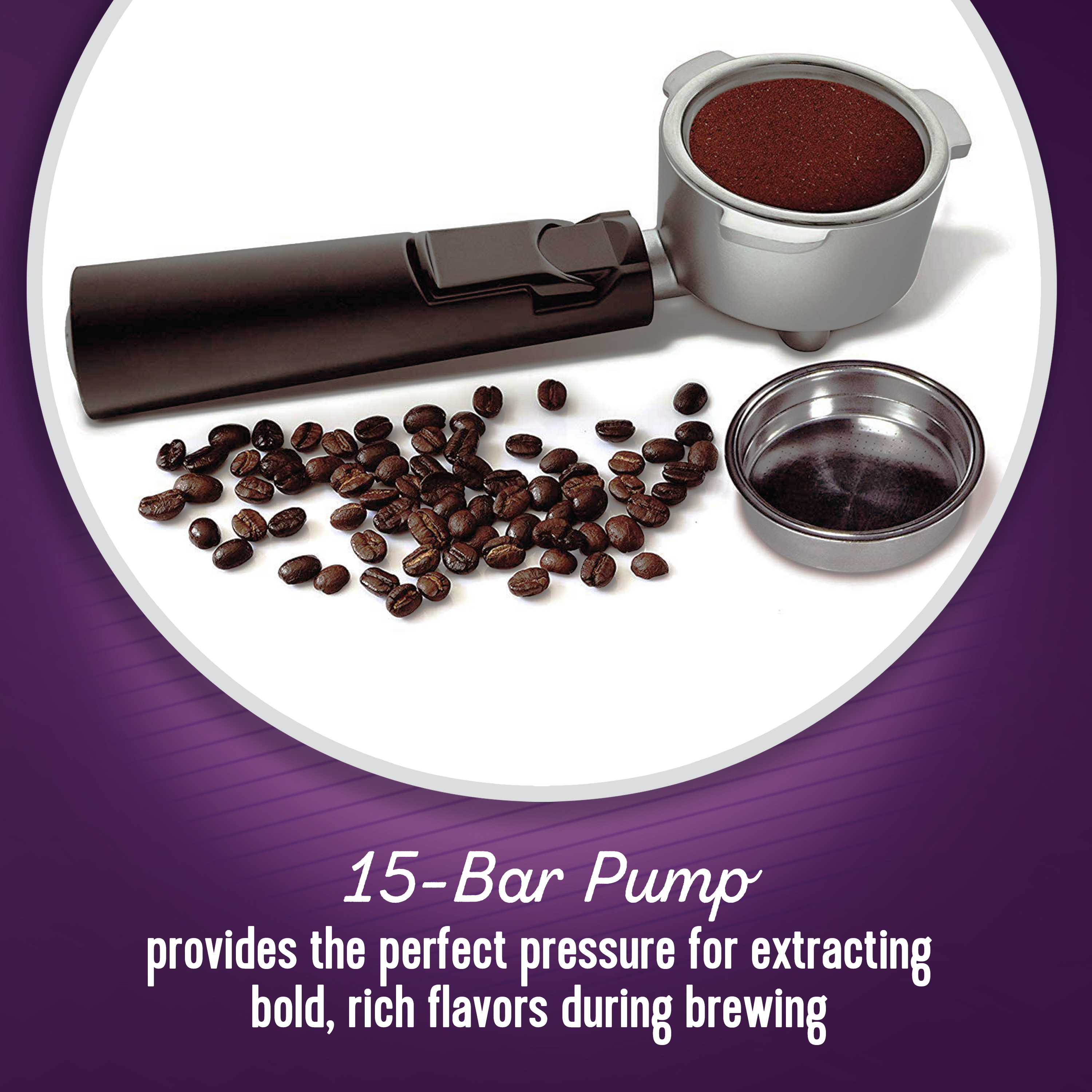 Mr. Coffee New Cafe Barista Black & Silver Premium Espresso/Latte/Cappuccino Maker - image 5 of 11