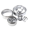 thumbnail image 1 of TIELUTT Ensemble de 14 Pcs d'Outils de Cuisson Ronds en Acier Inoxydable Moule à Biscuits Petit Moule à Pizza Super de l'École Moule Rectangulaire en Acier Inoxydable compatible avec Machine 6 Saint-Valentin Silicone, 1 of 8
