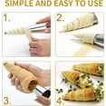 thumbnail image 4 of 20Pcs Large Conical Cream Horn Molds, Non-stick Cream Horn Molds Stainless Steel, 5 inch Large Size Cannoli Tubes Kit Pack of Baking Cones Pastry Roll Horn Croissant Mold With brush, 4 of 7