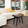 thumbnail image 3 of Gymax Makeup Vanity Stool Black Concave Dressing Bench Rubberwood Leg, 3 of 10