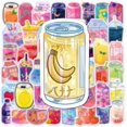 thumbnail image 2 of Pegatinas de bebidas de dibujos animados Kawaii, 50 Uds., pegatinas estéticas de moda, botellas de agua para ordenador portátil, teléfono, monopatín, ordenador, bebida con sabor a, 2 of 5