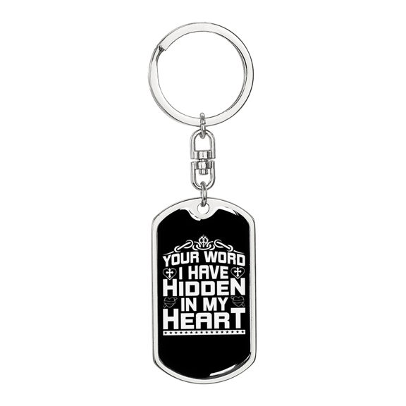 Word I Have Stainless Steel or 18k Gold Premium Swivel Dog Tag Keychain
