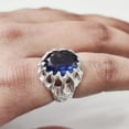 thumbnail image 6 of Natural Blue Sapphire Ring, Blue Sapphire Hydro Ring, September Birthstone, Silver Jewelry, 925 Silver Ring, Designer Mens Ring, Arabic Design, Ottoman Style Ring, Christmas, Turkey Mens Signet Ring, 6 of 9