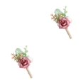 thumbnail image 1 of Jumpingount Pin de ojal de boda de apariencia realista para novio y padrino de boda, camafeo Artificial marrón Marrón camafeo 2piezas, 1 of 6