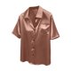thumbnail image 2 of TaTaai Satin Inspired Cardigan Blouse, Women's Short Sleeve Loose Top, Smooth Soft Pullover, Thanksgiving Fall Wear, Holiday Party and Seasonal Attire Gift, 2 of 8