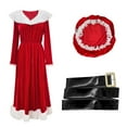 thumbnail image 4 of SRZYMJ Mrs. Claus Christmas Red Dress Outfits for Women, 4 of 8