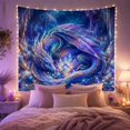 thumbnail image 2 of Moon Stars Coiled with Dragon Glowing Scales Shades, Spooky Gothic for Gothic Decor Fans, Dark Art Decor, Christmas Gift, Tapestry Wall Hanging for Bedroom and Dorm, 2 of 7