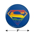 thumbnail image 3 of Superman Rainbow Shield Logo Kitchen Refrigerator Locker Button Magnet, 3 of 6