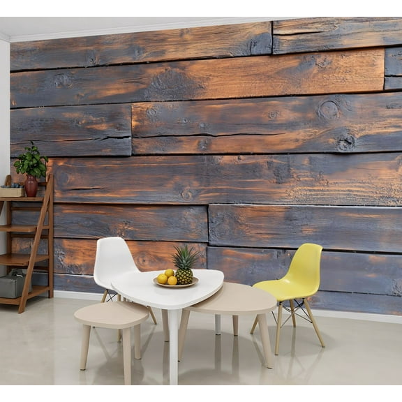 Peel and Stick Wallpaper Wall Murals Wood Distressed Wood Look Faux Wood Panels 69"H x 96"W Removable Wall Paper Self-Adhesive Wall Decor for Bedroom Living Room Nursery