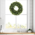 thumbnail image 2 of Pure Garden Boxwood Wreath - 12 inch Round Artificial Greenery Indoor Outdoor, 2 of 8