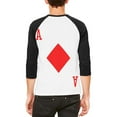 thumbnail image 2 of Halloween Ace of Diamonds Card Soldier Costume Mens Raglan T Shirt White-Black SM, 2 of 2